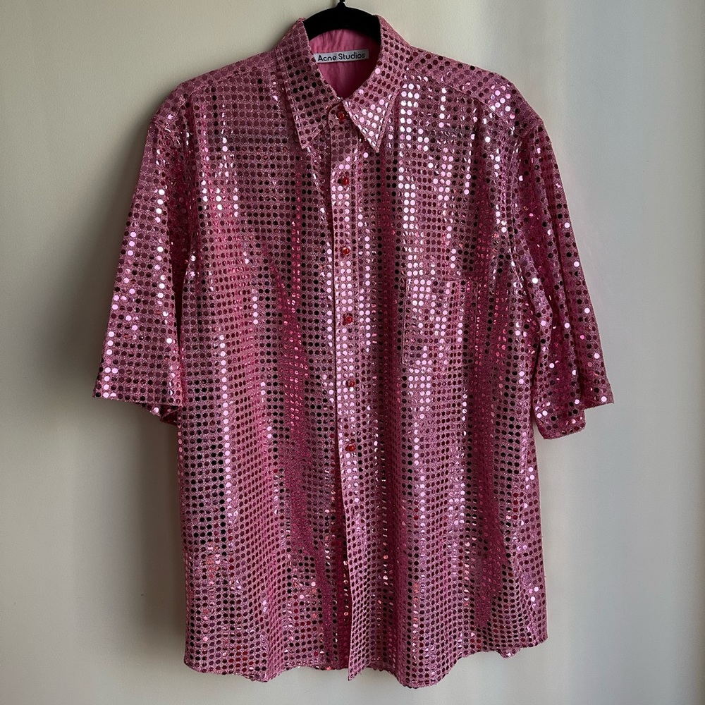 Acne Studios Pink Metallic Shirt